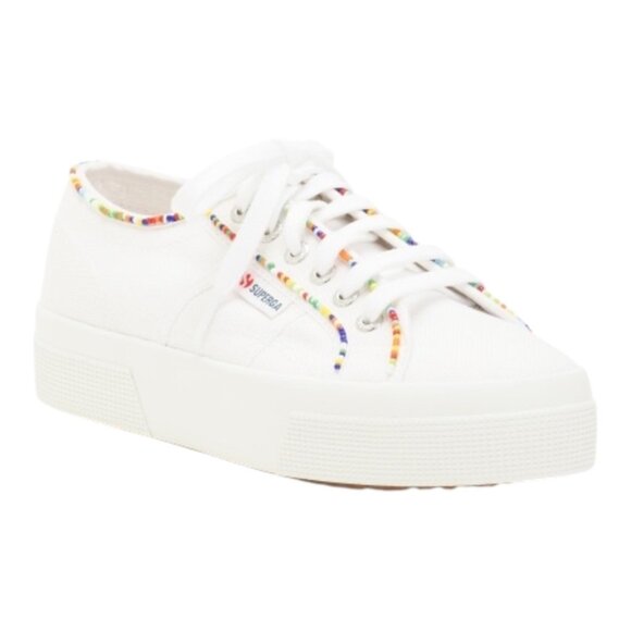 SUPERGA Multicolor Beads Fashion Sneakers size various color white